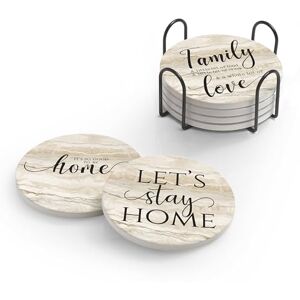 Hoomey Coasters for Drinks, Set of 6 Absorbent Drink Coasters with Holder, Rustic Ceramic Drink Coasters with Cork Backing for Table Protection, Housewarming Gifts, Farmhouse Décor Hoomey Coasters for Drinks, Set of 6 Absorbent Drink Coasters with Holder, Rustic Ceramic Drink Coasters with Cork Backing for Table Protection, Housewarming Gifts, Farmhouse Décor