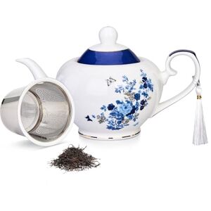 London Boutique teapot with Infuser Tea Pot infusers for Loose Tea -700ml Capacity Perfect 2 Cup teapot -Easy Grab Handle Teapots (Rose Butterfly Navy) London Boutique teapot with Infuser Tea Pot infusers for Loose Tea -700ml Capacity Perfect 2 Cup teapot -Easy Grab Handle Teapots (Rose Butterfly Navy)