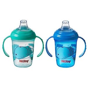 Nuby Grip N Sip Water Bottle No Spill Sippy Cup 240ml / 8oz Twin Handle Dishwasher and Microwave Safe Suitable Beaker for 4 Months Plus, Whales, 240 ml (Pack of 2) Nuby Grip N Sip Water Bottle No Spill Sippy Cup 240ml / 8oz Twin Handle Dishwasher and Microwave Safe Suitable Beaker for 4 Months Plus, Whales, 240 ml (Pack of 2)