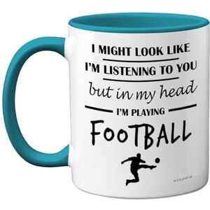 Stuff4 Football Gifts in My Head I'm Playing Football Mug Funny Gift for Footy Players, Footie Lover Presents, 11oz Ceramic Blue Premium Mugs Novelty Cup Stuff4 Football Gifts in My Head I'm Playing Football Mug Funny Gift for Footy Players, Footie Lover Presents, 11oz Ceramic Blue Premium Mugs Novelty Cup