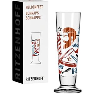 RITZENHOFF 1061011 Shot Glass 40 ml Heldenfest Series Motif No. 11 Barber Round and Multicoloured Made in Germany RITZENHOFF 1061011 Shot Glass 40 ml Heldenfest Series Motif No. 11 Barber Round and Multicoloured Made in Germany