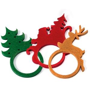 Mopec NA135 Pack of 12 Felt Napkin Rings Tree, Reindeer, Santa. 5 x 9 x 0.5 cm, Multicoloured Mopec NA135 Pack of 12 Felt Napkin Rings Tree, Reindeer, Santa. 5 x 9 x 0.5 cm, Multicoloured