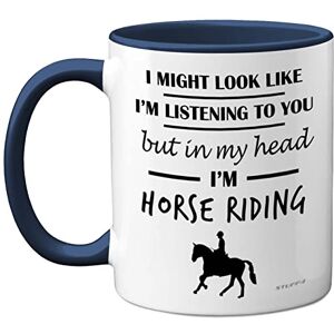 Stuff4 Horse Gifts for Women Men in My Head I'm Horse Riding Riding Gifts for Lovers, Mugs Girls, Rider 11oz Ceramic Dishwasher Safe Navy Handle Mugs Cup Stuff4 Horse Gifts for Women Men in My Head I'm Horse Riding Riding Gifts for Lovers, Mugs Girls, Rider 11oz Ceramic Dishwasher Safe Navy Handle Mugs Cup
