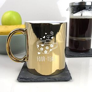 eBuyGB Engraved Metallic Shiny Gold Coffee Mug -Four-Tea Design 350ml Tea Cup, 40th Birthday Gifts for Women, Her Fortieth Birthday Gift for Mum, Friend, Sister, Auntie eBuyGB Engraved Metallic Shiny Gold Coffee Mug -Four-Tea Design 350ml Tea Cup, 40th Birthday Gifts for Women, Her Fortieth Birthday Gift for Mum, Friend, Sister, Auntie