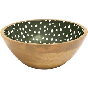 Dexam Sintra Mango Wood Spotted Salad Bowl Olive Green Dexam Sintra Mango Wood Spotted Salad Bowl Olive Green