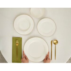 KARACA Stream Bone China Massimo 24-Piece Dinner Set for 6 People – Elegant Gold Trim, Premium Bone China Tableware KARACA Stream Bone China Massimo 24-Piece Dinner Set for 6 People – Elegant Gold Trim, Premium Bone China Tableware