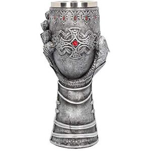 Nemesis Now B1179D5 Gauntlet Goblet 23cm Grey, Resin w/Stainless Steel Insert Nemesis Now B1179D5 Gauntlet Goblet 23cm Grey, Resin w/Stainless Steel Insert