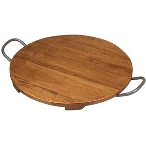 Tala Giant Round Presentation Board with Metal Handles, Lacquered Wood with Oak Finish, Perfect for a Table Centrepiece and Ideal for Serving a Mixed Foods or Buffet Style Foods, Measures 60x22x2cm Tala Giant Round Presentation Board with Metal Handles, Lacquered Wood with Oak Finish, Perfect for a Table Centrepiece and Ideal for Serving a Mixed Foods or Buffet Style Foods, Measures 60x22x2cm