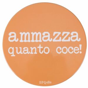 VdE Home Tivoli 1996 Decorative Round Ceramic Tile Diameter 20 cm Cork Backed Orange White Writing S.P.Q.eRe VdE Home Tivoli 1996 Decorative Round Ceramic Tile Diameter 20 cm Cork Backed Orange White Writing S.P.Q.eRe