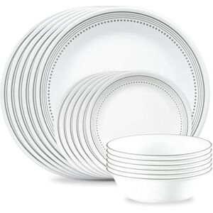 Corelle 18-Piece Dinner Set, Mystic Grey, Service for 6, Chip Resistant Dinnerware, Includes 26cm Dinner Plates, 17cm Salad/Side Plates and 530ml Soup/Cereal Bowls Corelle 18-Piece Dinner Set, Mystic Grey, Service for 6, Chip Resistant Dinnerware, Includes 26cm Dinner Plates, 17cm Salad/Side Plates and 530ml Soup/Cereal Bowls