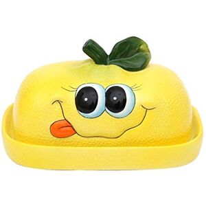 Dekohelden24 Ceramic Butter Dish Lemon Yellow Dimensions Approx. 16.5 x 11 x 10 cm Dekohelden24 Ceramic Butter Dish Lemon Yellow Dimensions Approx. 16.5 x 11 x 10 cm