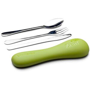 Zeal K300L Stainless Steel Space Saving Cutlery Set in Silicone Wallet-For Food On The Go Lime, Melamine Zeal K300L Stainless Steel Space Saving Cutlery Set in Silicone Wallet-For Food On The Go Lime, Melamine