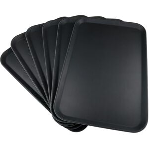 Grunwerg Non-Slip Round Food and Drink Plastic Serving Tray with High Grip Rubber Surface, 65 x 45cm, Pack of 6, Black Grunwerg Non-Slip Round Food and Drink Plastic Serving Tray with High Grip Rubber Surface, 65 x 45cm, Pack of 6, Black
