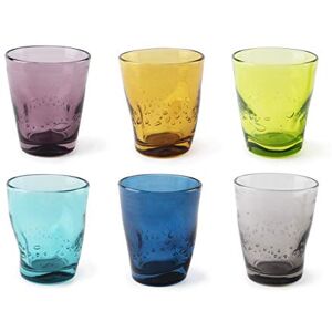 Excelsa Color Wave Set of 6 Water Glasses, Glass Excelsa Color Wave Set of 6 Water Glasses, Glass