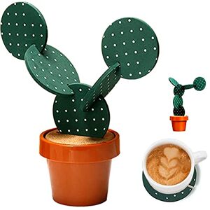 Sirensky Cactus Coasters Set for Drinks of 6 Pieces,Funny Coasters Cactus Gift with Flowerpot Holder for Home Office Bar Decor Sirensky Cactus Coasters Set for Drinks of 6 Pieces,Funny Coasters Cactus Gift with Flowerpot Holder for Home Office Bar Decor