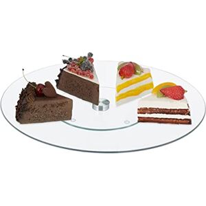 Relaxdays Rotating Cake Plates, Round Pastry Display, for Serving Smacks and Pies, HxØ: 2 x 30 cm, Glass, Transparent Relaxdays Rotating Cake Plates, Round Pastry Display, for Serving Smacks and Pies, HxØ: 2 x 30 cm, Glass, Transparent