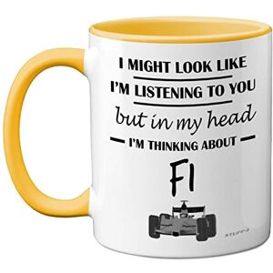 Stuff4 Formula 1 Gifts in My Head I'm Thinking About F1 Funny F1 Gifts for Men, Car Lover for Him, Mug, Formula One 11oz Ceramic Dishwasher Safe Yellow Handle Mugs Novelty Cup Stuff4 Formula 1 Gifts in My Head I'm Thinking About F1 Funny F1 Gifts for Men, Car Lover for Him, Mug, Formula One 11oz Ceramic Dishwasher Safe Yellow Handle Mugs Novelty Cup