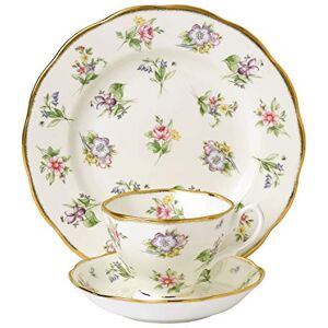 Royal Albert 106 100 Years 40017588 1920 Spring Meadow Teacup, Saucer, 20cm Plate, 3 Pc Set, Fine Bone China Royal Albert 106 100 Years 40017588 1920 Spring Meadow Teacup, Saucer, 20cm Plate, 3 Pc Set, Fine Bone China