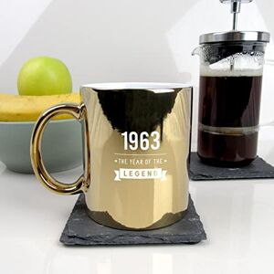 eBuyGB Engraved Metallic Shiny Gold Coffee Mug -1963 Year of The Legend Design 60th Birthday Gifts for Him, Men 370ml Tea Cup, Gift for Dad, Uncle, Brother eBuyGB Engraved Metallic Shiny Gold Coffee Mug -1963 Year of The Legend Design 60th Birthday Gifts for Him, Men 370ml Tea Cup, Gift for Dad, Uncle, Brother