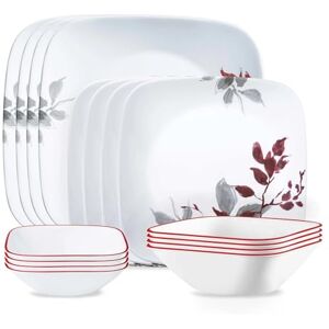 Corelle Kyoto Leaves 16pc, Service for 4, Dinnerware Set, 8 Plates Bowls, Chip & Break Resistant, Dinner and ware White Corelle Kyoto Leaves 16pc, Service for 4, Dinnerware Set, 8 Plates Bowls, Chip & Break Resistant, Dinner and ware White