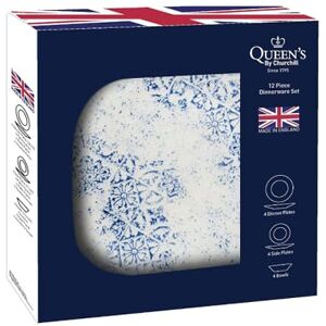 Queens By Churchill Queens by Churchil Algarve Blue 12 Piece Dinner Set Queens By Churchill Queens by Churchil Algarve Blue 12 Piece Dinner Set