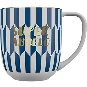 DRAEGER PARIS 1886 Chic Ceramic Mug with Golden Message Super Grandpa Geometric Design in Blue or Pink, 320 ml, Dishwasher Safe, Elegant Decorative Gift, Luxury Box DRAEGER PARIS 1886 Chic Ceramic Mug with Golden Message Super Grandpa Geometric Design in Blue or Pink, 320 ml, Dishwasher Safe, Elegant Decorative Gift, Luxury Box