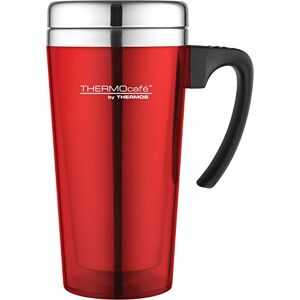 Thermos , Plastic Translucent Travel Mug, Red, 420 ml Thermos , Plastic Translucent Travel Mug, Red, 420 ml