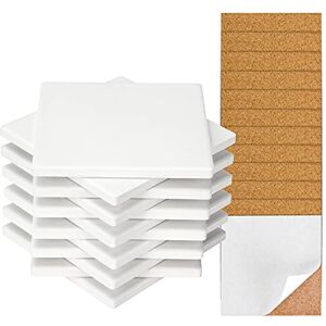 Colovis 12 Pack Ceramic Tile Coasters - 4 Inch Square Unglazed DIY Art Colovis 12 Pack Ceramic Tile Coasters - 4 Inch Square Unglazed DIY Art