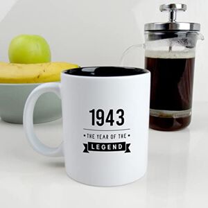 eBuyGB Engraved Black Reveal Coffee Mug -1943 Year of The Legend Design 80th Birthday Gifts for Him, Men 370ml Tea Cup, Gift for Dad, Grandad, Friend eBuyGB Engraved Black Reveal Coffee Mug -1943 Year of The Legend Design 80th Birthday Gifts for Him, Men 370ml Tea Cup, Gift for Dad, Grandad, Friend