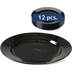 ABENA Gastro Reusable Plastic Dinner Plates 18cm, Pack of 12, Granite Black, Hard Plastic, Dishwasher Safe, Unbreakable ABENA Gastro Reusable Plastic Dinner Plates 18cm, Pack of 12, Granite Black, Hard Plastic, Dishwasher Safe, Unbreakable