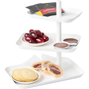 YAMAZAKI Tower 4280 3-tier serving plate for cookies, fruit, cake, steel, white, L 24.7 x W 15.7 x H 25.7 cm YAMAZAKI Tower 4280 3-tier serving plate for cookies, fruit, cake, steel, white, L 24.7 x W 15.7 x H 25.7 cm