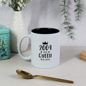 eBuyGB Engraved 2004 This Queen was Born White Black Coffee Mug, 21st Milestone Birthday Gift for Women, Twenty-First Gift for Her, 350 ml eBuyGB Engraved 2004 This Queen was Born White Black Coffee Mug, 21st Milestone Birthday Gift for Women, Twenty-First Gift for Her, 350 ml