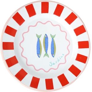 Talking Tables Bon Appetit Handmade Dinner Enamel Plate with Fish Design Lightweight, Perfect for Outdoor Dining, Picnic, Camping, and Beach Stylish Summer Tableware Dishwasher Safe 25cm Talking Tables Bon Appetit Handmade Dinner Enamel Plate with Fish Design Lightweight, Perfect for Outdoor Dining, Picnic, Camping, and Beach Stylish Summer Tableware Dishwasher Safe 25cm