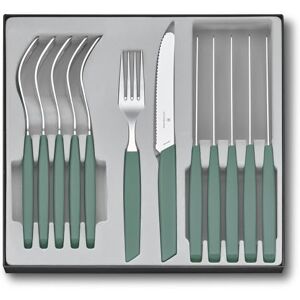 Victorinox Modern Cutlery Set, Complete, 12 Pieces, Extra Sharp Knives, Forks, Spoons, Dishwasher Safe, Sage Victorinox Modern Cutlery Set, Complete, 12 Pieces, Extra Sharp Knives, Forks, Spoons, Dishwasher Safe, Sage