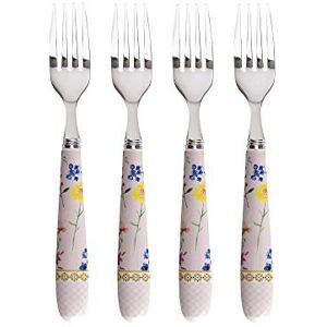 Maxwell & Williams HV0068 Teas & C's Cake Forks/Dessert Forks with Contessa Design, Porcelain, Rose Pink, 16 cm, Set of 4 Maxwell & Williams HV0068 Teas & C's Cake Forks/Dessert Forks with Contessa Design, Porcelain, Rose Pink, 16 cm, Set of 4