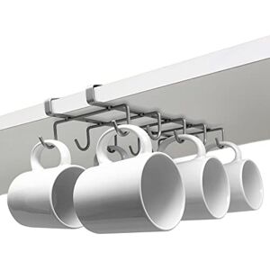 joeji's Kitchen Hanging Mug Holder & Cupboard Organiser Hooks for up to 10 Coffee Tea Mugs Under Kitchen Cupboard Shelf Ideal as Cup Holder or Mug Rack joeji's Kitchen Hanging Mug Holder & Cupboard Organiser Hooks for up to 10 Coffee Tea Mugs Under Kitchen Cupboard Shelf Ideal as Cup Holder or Mug Rack