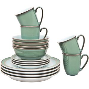 Denby Regency Green Dinner Set For 4 16 Piece Ceramic Green, White Tableware Set Dishwasher Microwave Safe Crockery Set 4 x Dinner Plates, 4 x Small Plates, 4 x Cereal Bowls, 4 x Mugs Denby Regency Green Dinner Set For 4 16 Piece Ceramic Green, White Tableware Set Dishwasher Microwave Safe Crockery Set 4 x Dinner Plates, 4 x Small Plates, 4 x Cereal Bowls, 4 x Mugs