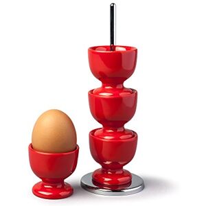 Zeal G277R Stack and Store Egg Cups/Holders, Set of 4 with Chrome Storage and Carry Stand, Melamine, Red Zeal G277R Stack and Store Egg Cups/Holders, Set of 4 with Chrome Storage and Carry Stand, Melamine, Red