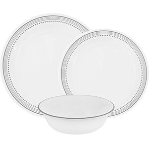 Corelle Mystic Gray Chip and Break Resistant Dinner Set for 4 Person, Grey, 12-Piece Corelle Mystic Gray Chip and Break Resistant Dinner Set for 4 Person, Grey, 12-Piece