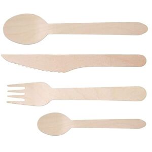 RHTrading 200pcs Wooden Cutlery Set Disposable Biodegradable Wood Eco Friendly for Picnic Party 50 Forks, 50 Knives, 50 Teaspoons, 50 Tablespoons RHTrading 200pcs Wooden Cutlery Set Disposable Biodegradable Wood Eco Friendly for Picnic Party 50 Forks, 50 Knives, 50 Teaspoons, 50 Tablespoons