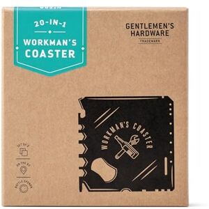 Gentlemen's Hardware Handy 11-in-1 Multi-Tool Workman's Drink Coasters, Set of 2, Black Steel Gentlemen's Hardware Handy 11-in-1 Multi-Tool Workman's Drink Coasters, Set of 2, Black Steel