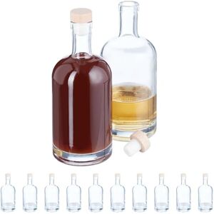 Relaxdays Glass Bottles, Set of 12, 500 ml, Refillable, for Gifts, with Cork, for Oil, Vinegar, Schnapps, Liqueur, Clear Relaxdays Glass Bottles, Set of 12, 500 ml, Refillable, for Gifts, with Cork, for Oil, Vinegar, Schnapps, Liqueur, Clear