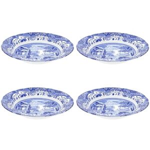 Spode Portmeirion Home & Gifts 1532894 Blue Italian Soup Plate, White, 23cm (Set of 4),Blue Spode Portmeirion Home & Gifts 1532894 Blue Italian Soup Plate, White, 23cm (Set of 4),Blue