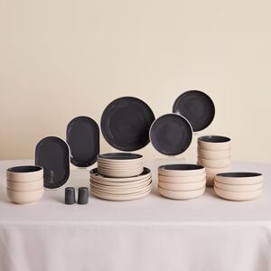 KARACA Terra 36-Piece Stoneware Dinner Set for 8 People, Dishwasher Safe, Microwave Safe, Dinner Plate, Pasta Bowl, Side Plate, Soup Bowl, Serving Platters, Anthratice KARACA Terra 36-Piece Stoneware Dinner Set for 8 People, Dishwasher Safe, Microwave Safe, Dinner Plate, Pasta Bowl, Side Plate, Soup Bowl, Serving Platters, Anthratice