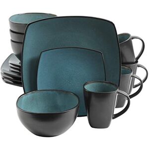Gibson Soho Lounge Square Reactive Glaze Stoneware Dinnerware Set - Service for 4 Gibson Soho Lounge Square Reactive Glaze Stoneware Dinnerware Set - Service for 4