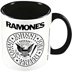 Pyramid The Ramones Mug in Presentation Gift Box (Black and White Logo Design) 11oz Ceramic White Mug, Black Inside, Black Handle Official Merchandise Pyramid The Ramones Mug in Presentation Gift Box (Black and White Logo Design) 11oz Ceramic White Mug, Black Inside, Black Handle Official Merchandise
