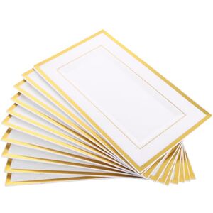 ASelected 10 PCS Elegant Plastic Serving Tray Platter Set,White Plastic Serving Platters with Gold Border,White&Gold Rim Hard Reusable Food Tray,Food Serving Trays for Buffet,Birthday,Wedding,Parties ASelected 10 PCS Elegant Plastic Serving Tray Platter Set,White Plastic Serving Platters with Gold Border,White&Gold Rim Hard Reusable Food Tray,Food Serving Trays for Buffet,Birthday,Wedding,Parties