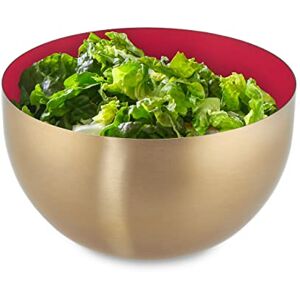 Relaxdays Serving Bowl, Stainless Steel, 1 Litre, Round, Metal, for Salad & Snacks, Baking & Mixing, Ø 15 cm, Red/Gold Relaxdays Serving Bowl, Stainless Steel, 1 Litre, Round, Metal, for Salad & Snacks, Baking & Mixing, Ø 15 cm, Red/Gold
