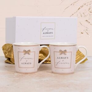 Lesser & Pavey Heart Design Ceramic Mug Set of 2 Forever & Always Lesser & Pavey Heart Design Ceramic Mug Set of 2 Forever & Always