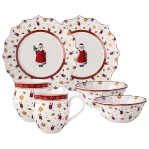Villeroy & Boch Toy's Delight Breakfast Set for 2 Santa 6 Pieces Multicoloured, Christmas, Crockery Set with Breakfast Plates, Cups and Bowls, Christmas Dishes, Premium Porcelain Villeroy & Boch Toy's Delight Breakfast Set for 2 Santa 6 Pieces Multicoloured, Christmas, Crockery Set with Breakfast Plates, Cups and Bowls, Christmas Dishes, Premium Porcelain